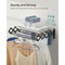 Foldable Wall Mounted Drying Rack Steel Accordion Clothes Air Dry Rack with Extendable Design for Towels Clothes Bathroom and Laundry Room